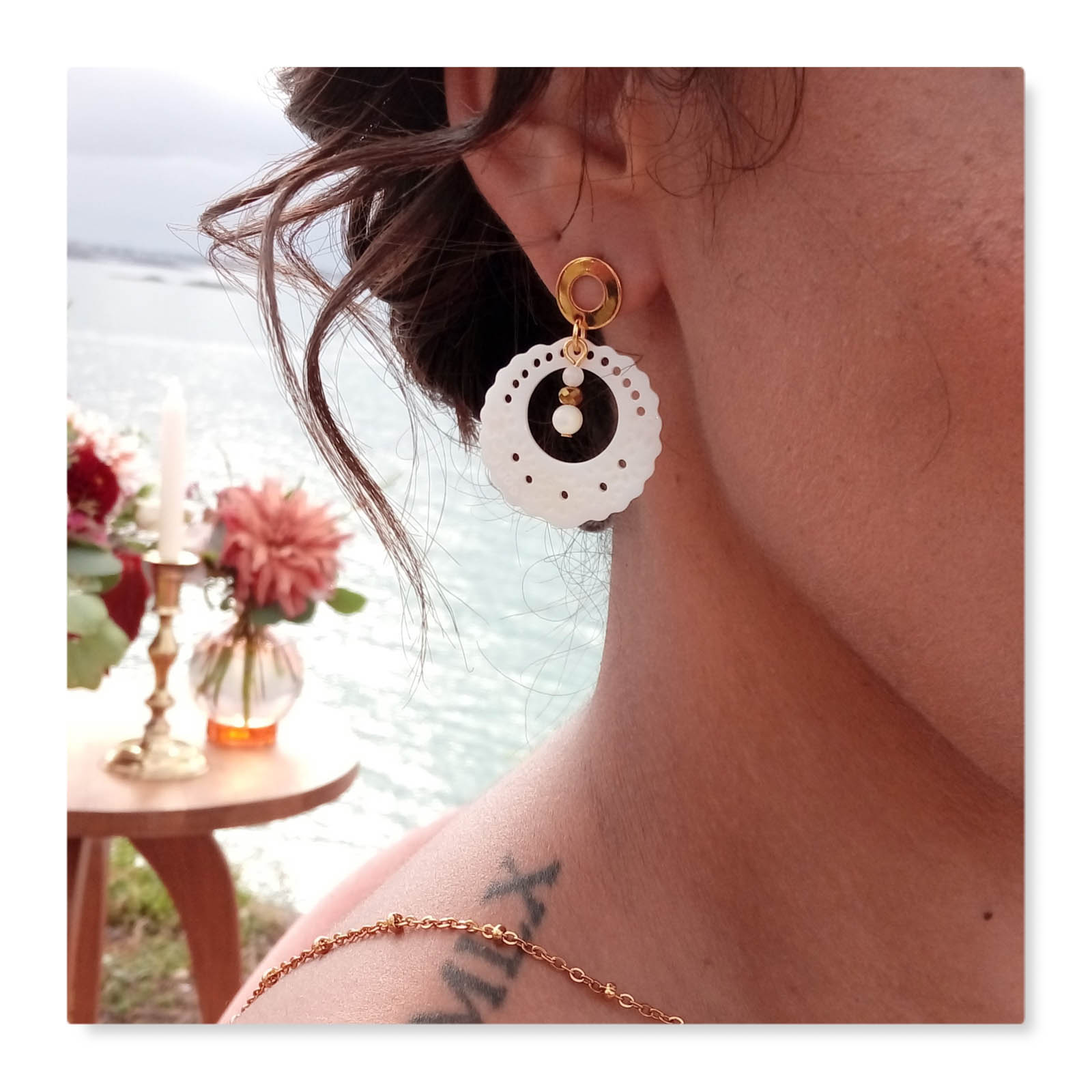 boucles d'oreilles nacre