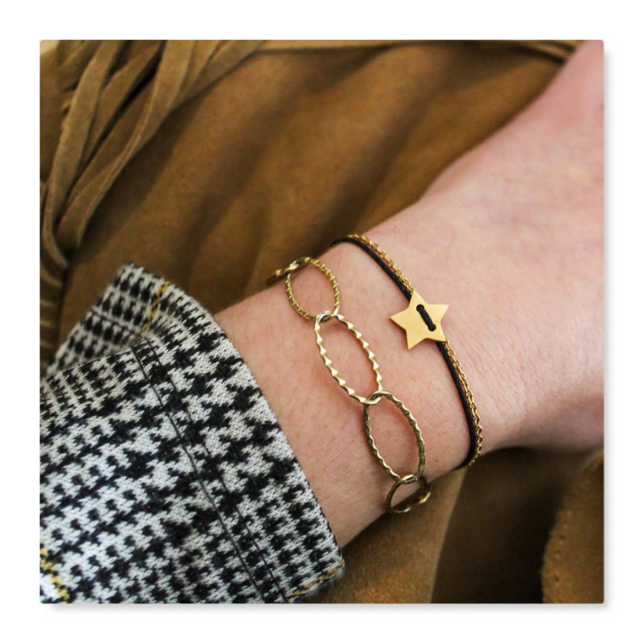 Bracelet Fantaisie à Gros Maillons Multicolore - Longueur 21 Cm, Neuf Avec Étiquettes