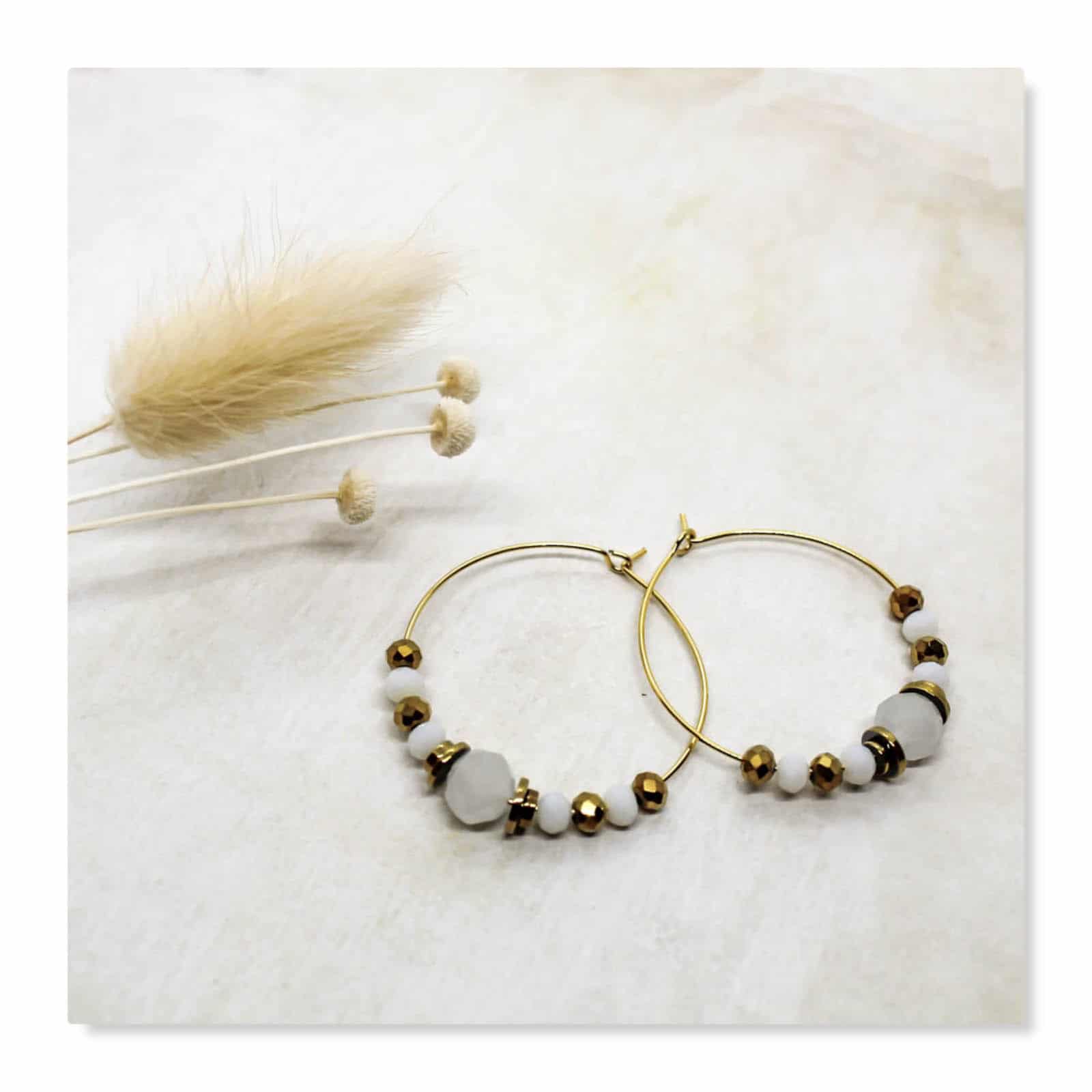 créoles blanc et or