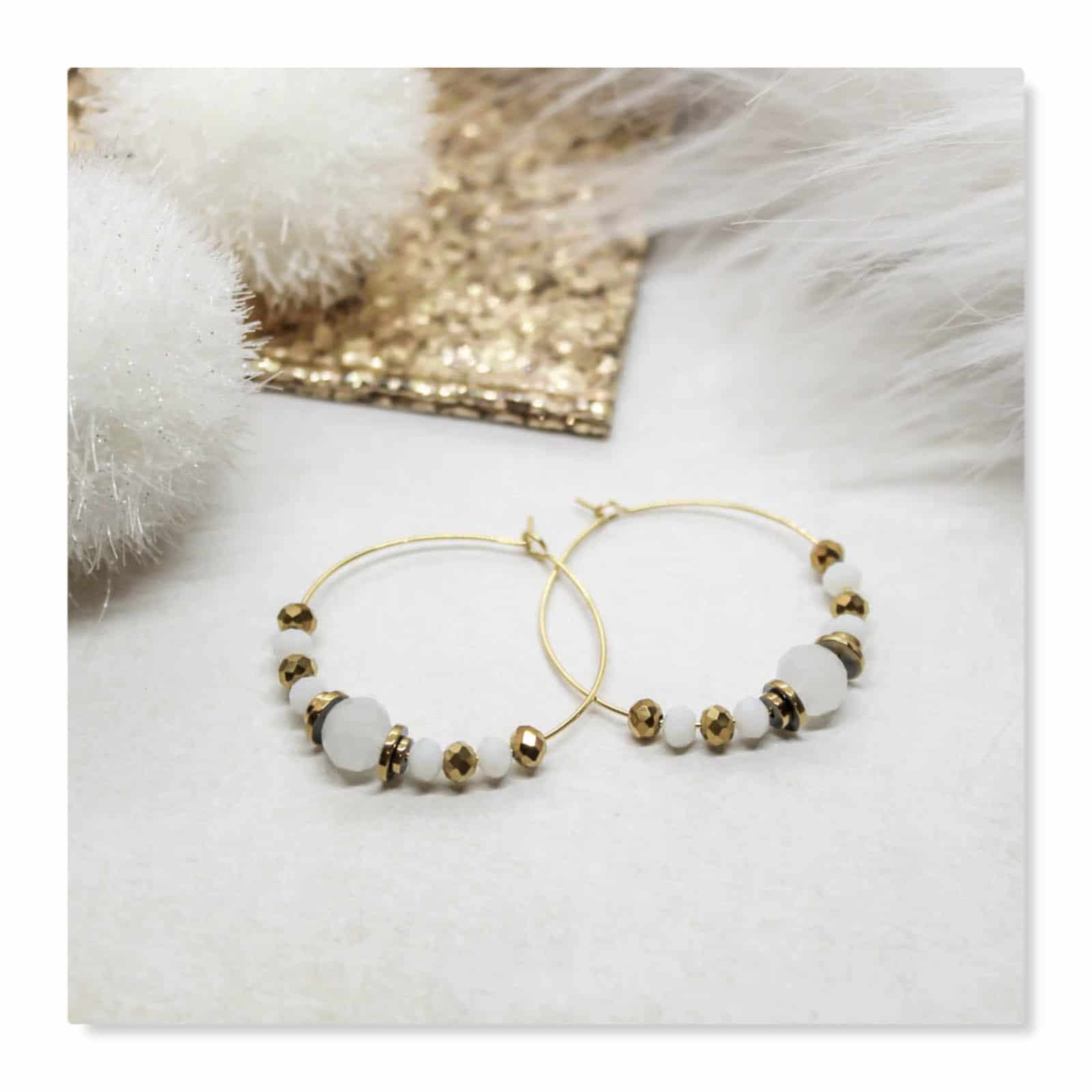 créoles blanc et or