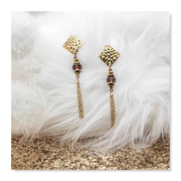 boucles d'oreilles violet pourpre