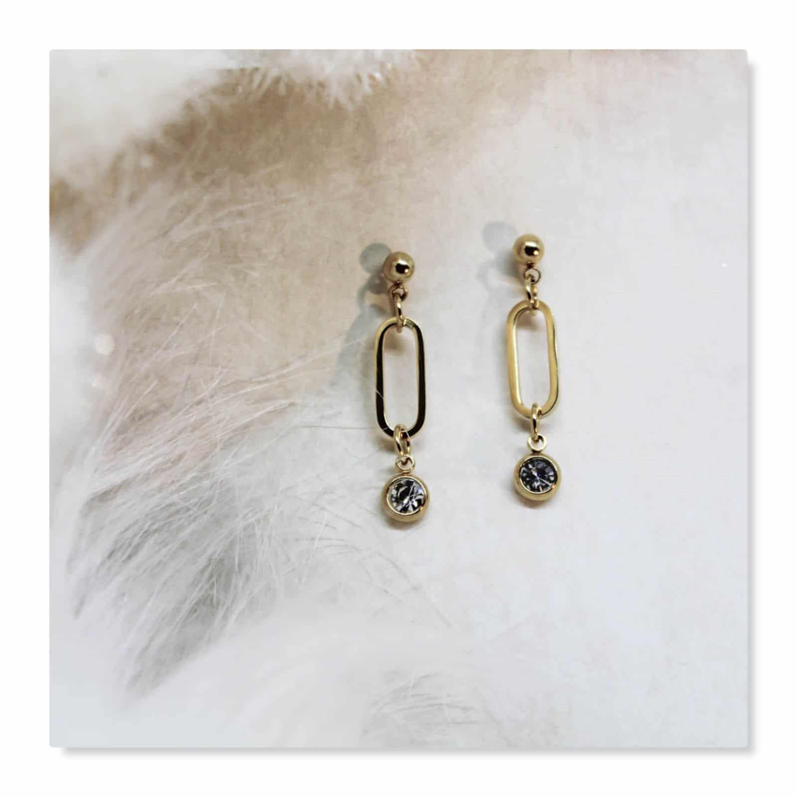 boucles d'oreilles chic strass