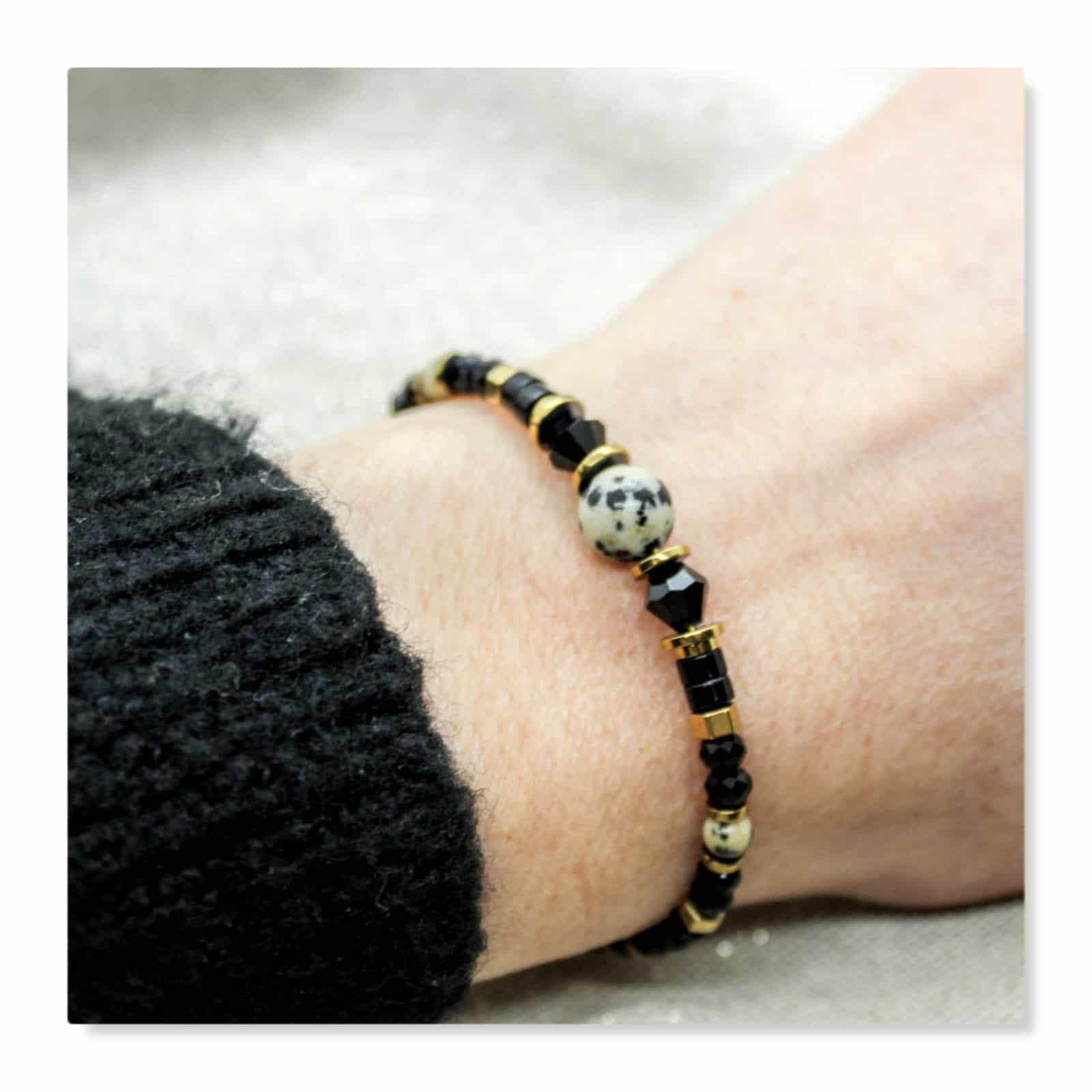 bracelet noir et or
