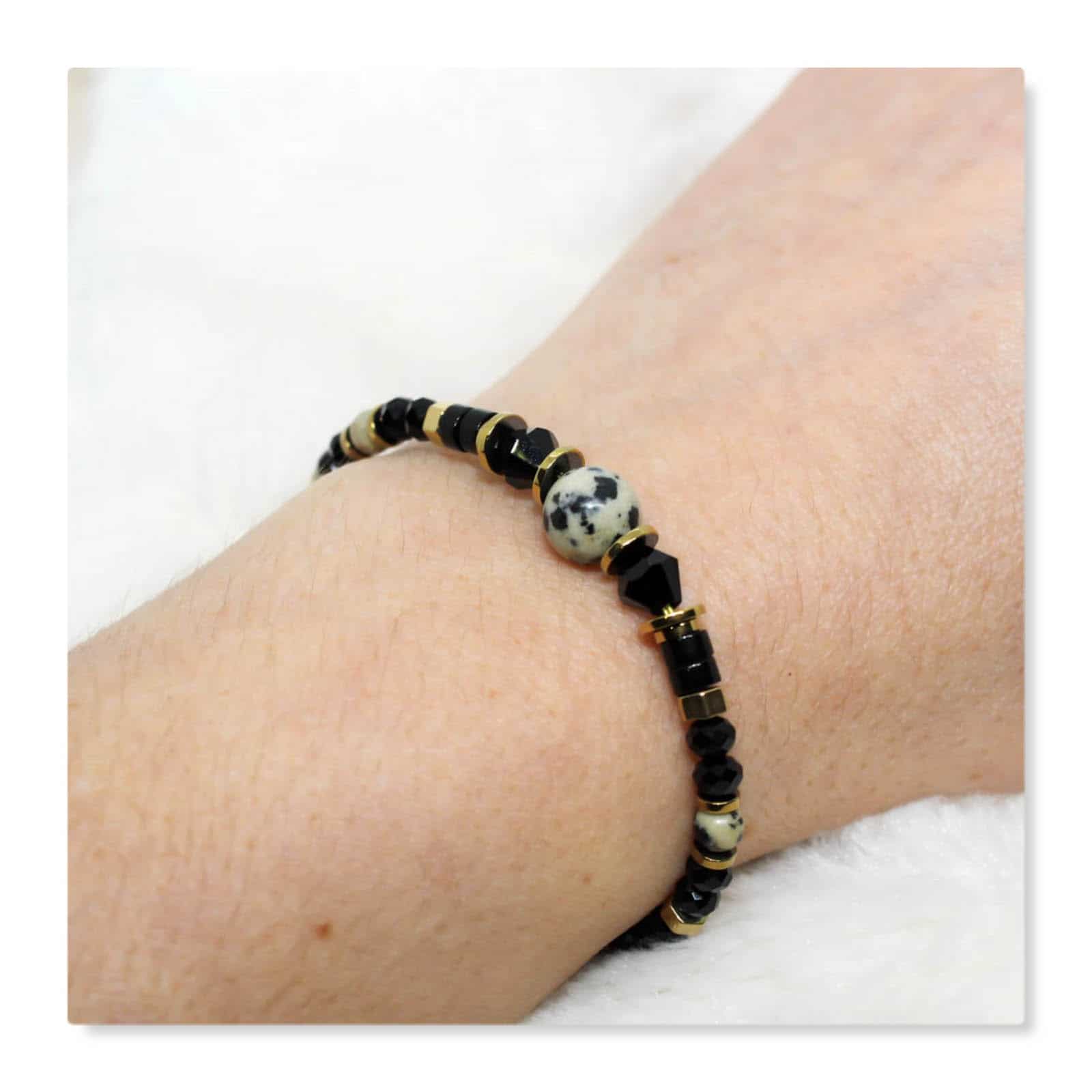 bracelet noir et or