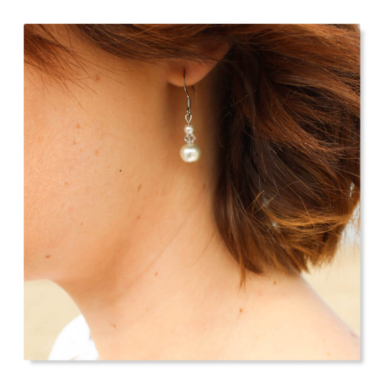 Boucles d'oreilles mariage discrètes