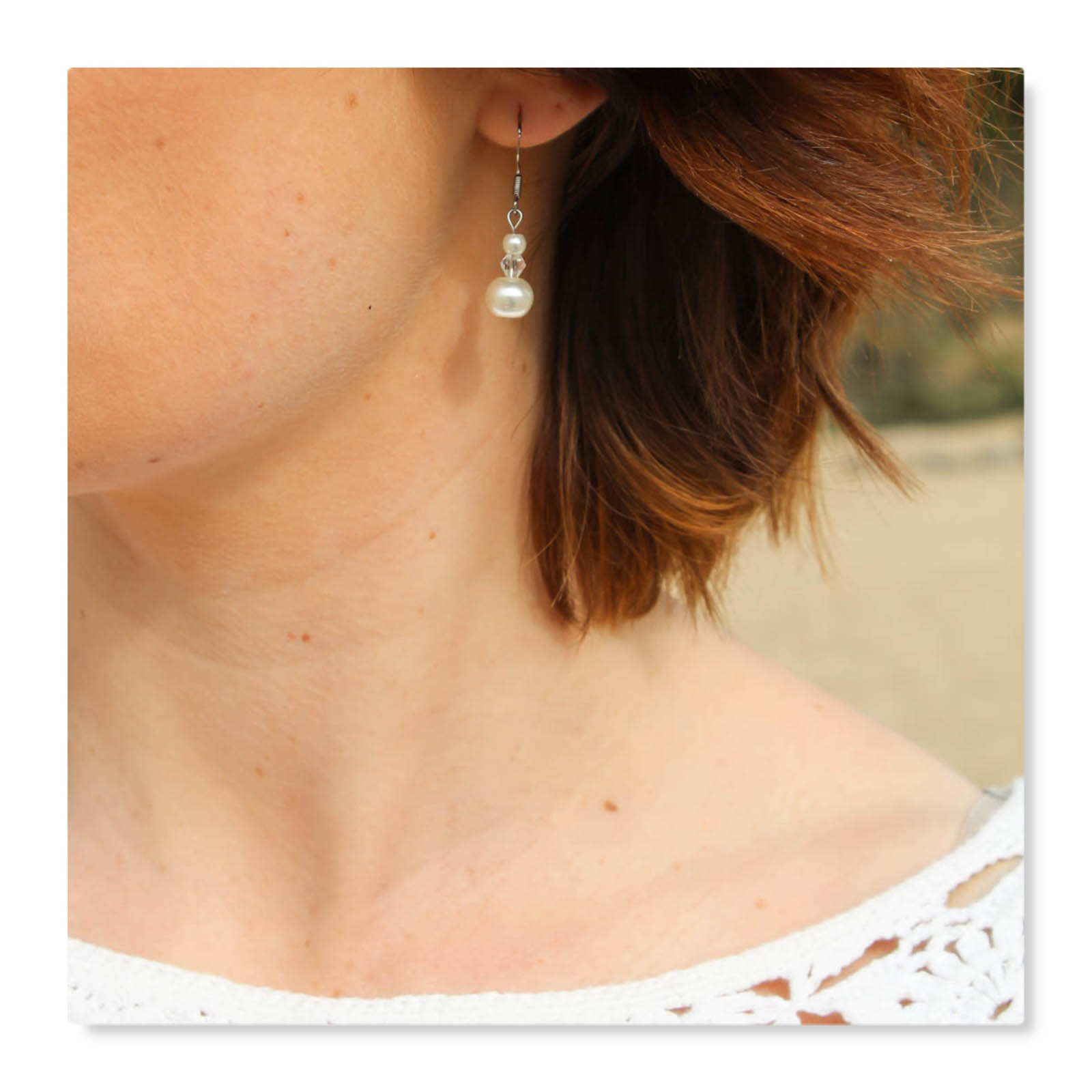 Boucles d'oreilles mariage discrètes