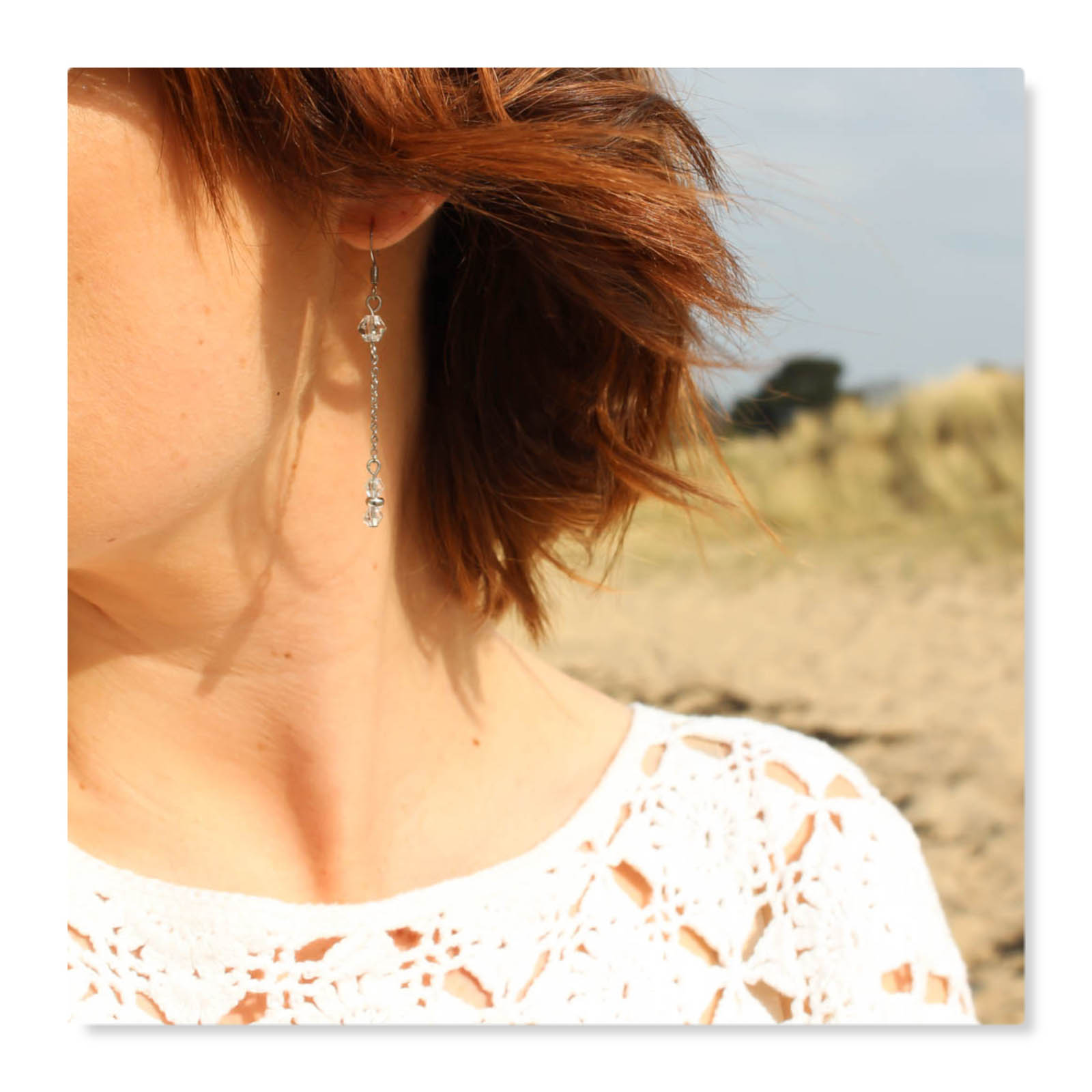 boucles d'oreilles chaine mariage