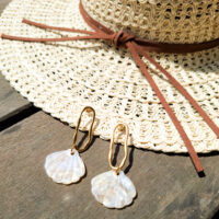 boucles d'oreilles coquille saint jacques symbolisant le chemin de compostelle en galice