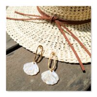 boucles d'oreilles coquille saint jacques symbolisant le chemin de compostelle en galice