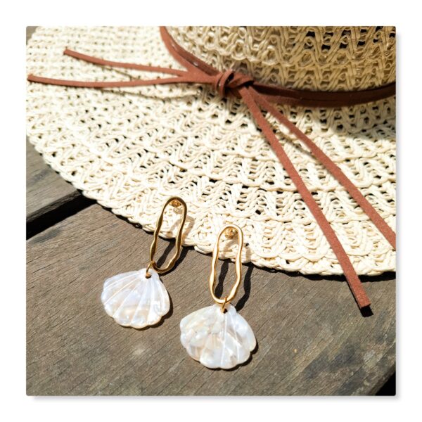 boucles d'oreilles coquille saint jacques symbolisant le chemin de compostelle en galice