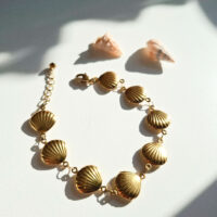 bracelet coquillages dorés